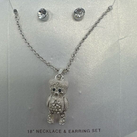 Teddy Bear Necklace and Earrings Set - Picture 1 of 8